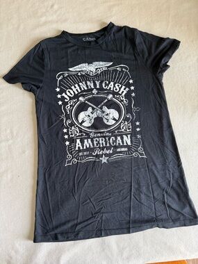 Johnny Cash Black Graphic Short Sleeve Tee